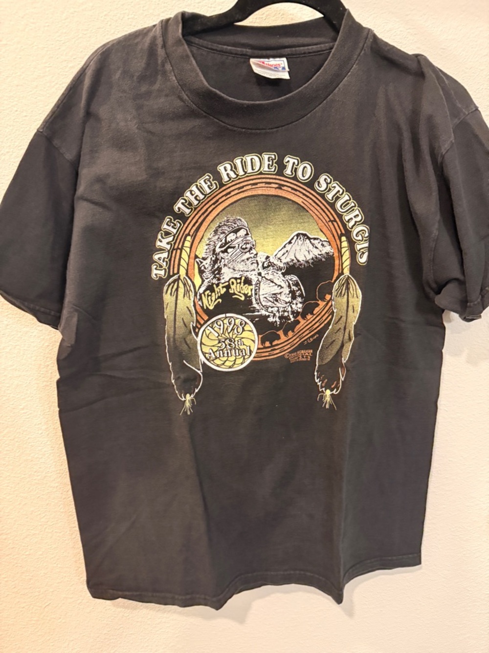 Vintage Harley Davidson Mens Large Black 'Take The Ride To Sturgis' Graphic Tee